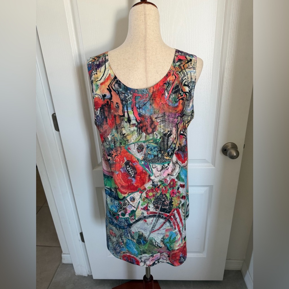 Et Lois Tank Top Size L Art to Wear Colorful Artsy Abstract Print Art Teacher - Picture 6 of 14